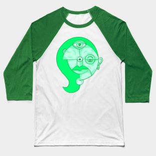 Green Abstract Woman Baseball T-Shirt